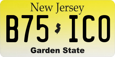 NJ license plate B75ICO