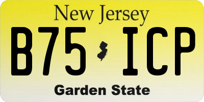 NJ license plate B75ICP