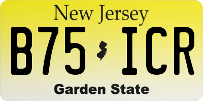 NJ license plate B75ICR