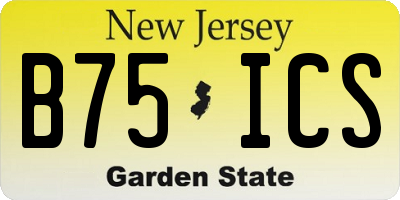 NJ license plate B75ICS
