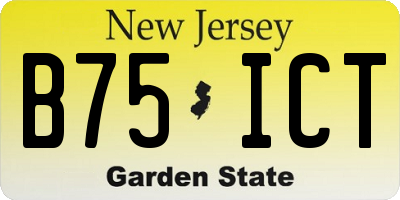 NJ license plate B75ICT