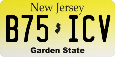NJ license plate B75ICV