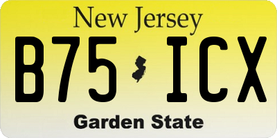 NJ license plate B75ICX
