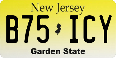 NJ license plate B75ICY