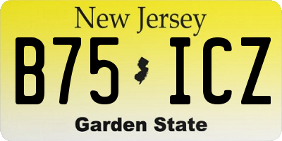 NJ license plate B75ICZ