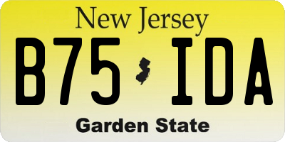NJ license plate B75IDA