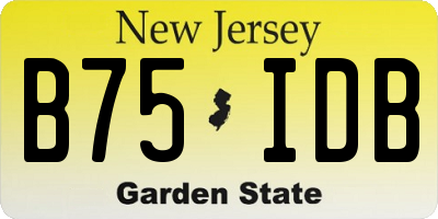 NJ license plate B75IDB