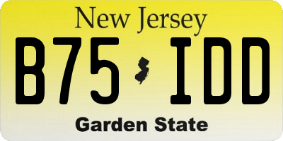NJ license plate B75IDD