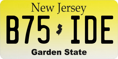 NJ license plate B75IDE