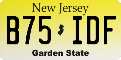 NJ license plate B75IDF