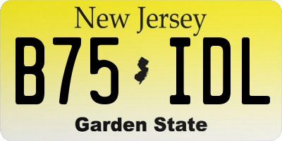 NJ license plate B75IDL