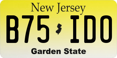 NJ license plate B75IDO