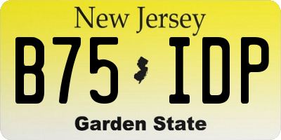 NJ license plate B75IDP