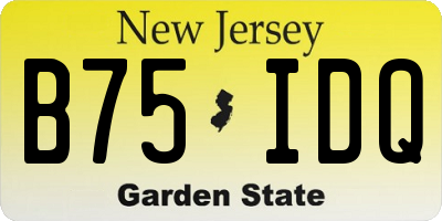 NJ license plate B75IDQ