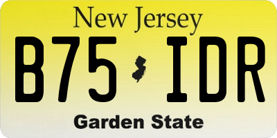 NJ license plate B75IDR