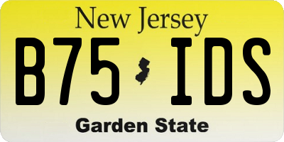 NJ license plate B75IDS