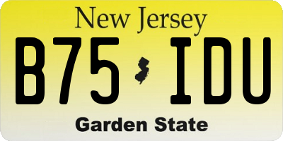 NJ license plate B75IDU