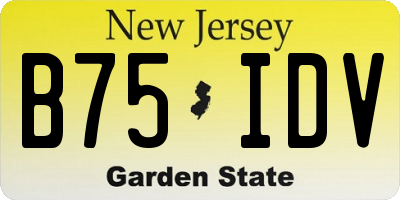 NJ license plate B75IDV