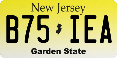 NJ license plate B75IEA