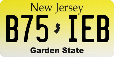 NJ license plate B75IEB