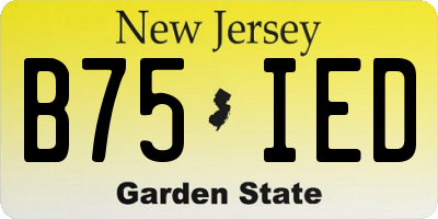 NJ license plate B75IED