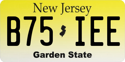 NJ license plate B75IEE