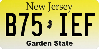 NJ license plate B75IEF