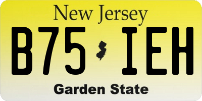NJ license plate B75IEH