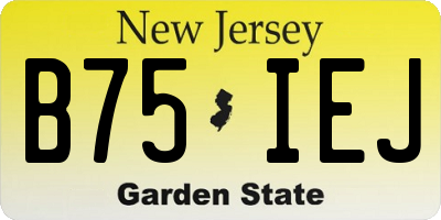 NJ license plate B75IEJ