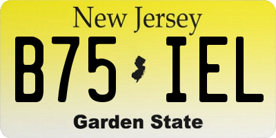 NJ license plate B75IEL