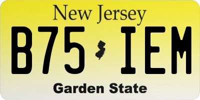 NJ license plate B75IEM