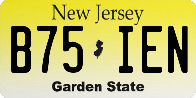 NJ license plate B75IEN