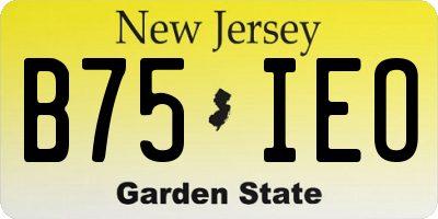 NJ license plate B75IEO