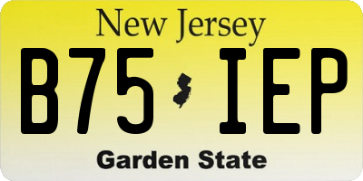 NJ license plate B75IEP