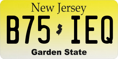 NJ license plate B75IEQ
