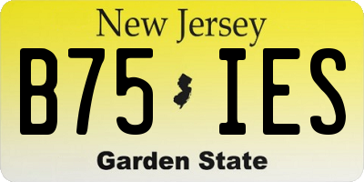 NJ license plate B75IES