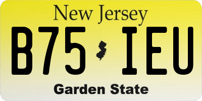 NJ license plate B75IEU