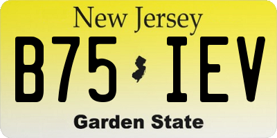 NJ license plate B75IEV