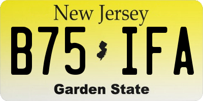 NJ license plate B75IFA