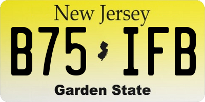 NJ license plate B75IFB