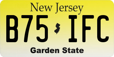 NJ license plate B75IFC