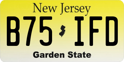 NJ license plate B75IFD