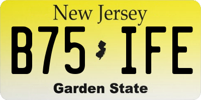 NJ license plate B75IFE