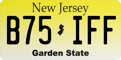 NJ license plate B75IFF