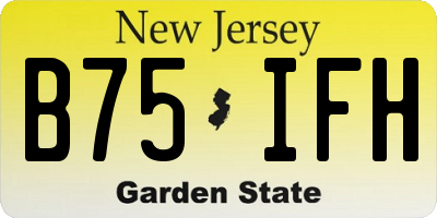 NJ license plate B75IFH