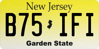NJ license plate B75IFI