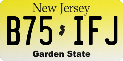 NJ license plate B75IFJ