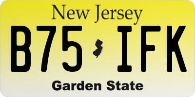 NJ license plate B75IFK