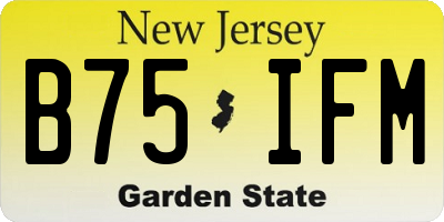 NJ license plate B75IFM