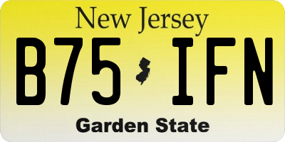 NJ license plate B75IFN